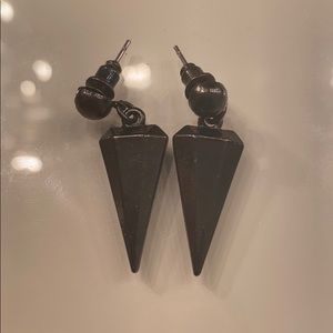 Modern geometric black earrings